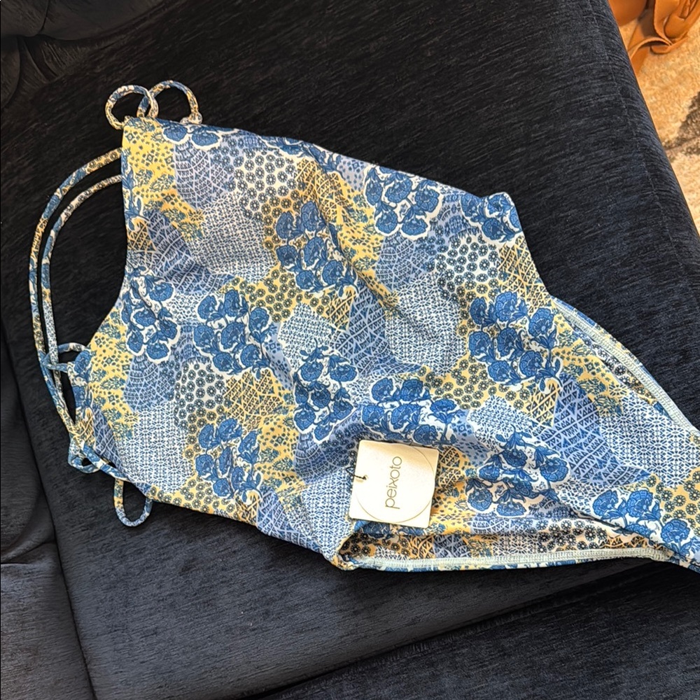 Peixoto Blue and Yellow Paisley One Piece Swimsuit with Tags